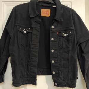 Levi's Black Denim Jacket with Red Label